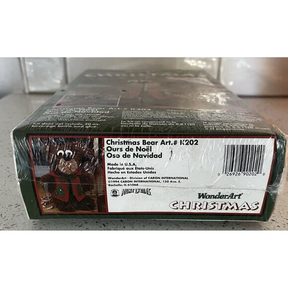 Vintage WonderArt Aunt Lydia's Craft Kit Christmas Bear Art 11" Tall K202 SEALED - Picture 4 of 5